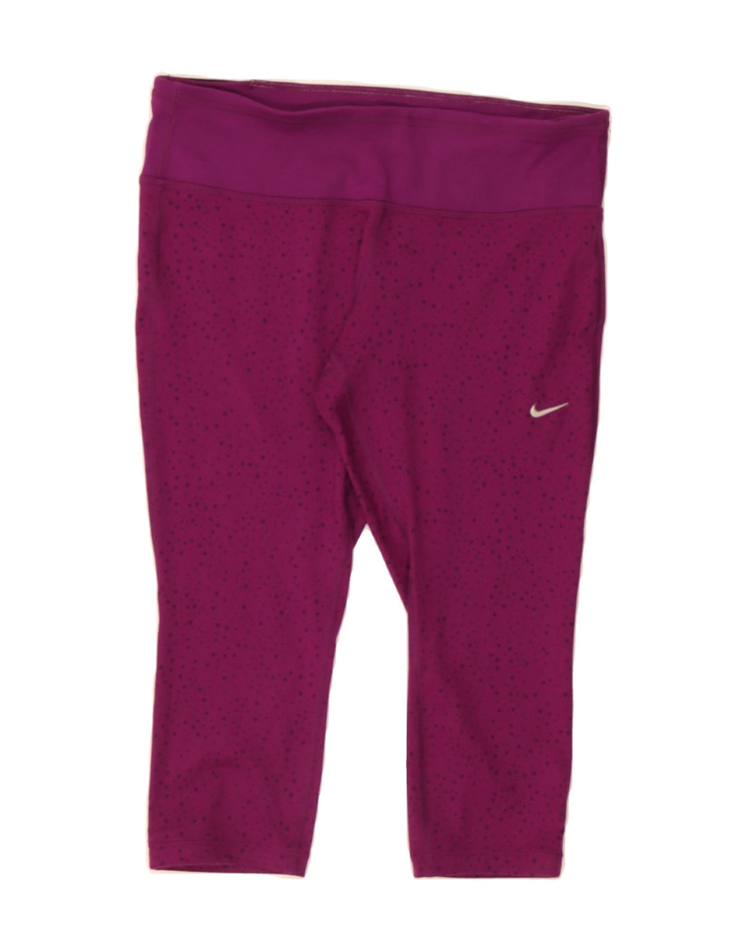 NIKE Womens Dri Fit Capri Leggings UK 14 Medium  Burgundy Spotted Vintage Nike and Second-Hand Nike from Messina Hembry 