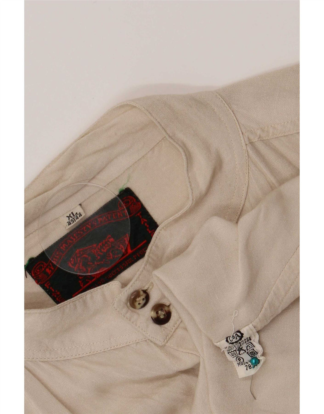 Camicia Uomo C&A Taglia 43/44 XL Viscosa Beige