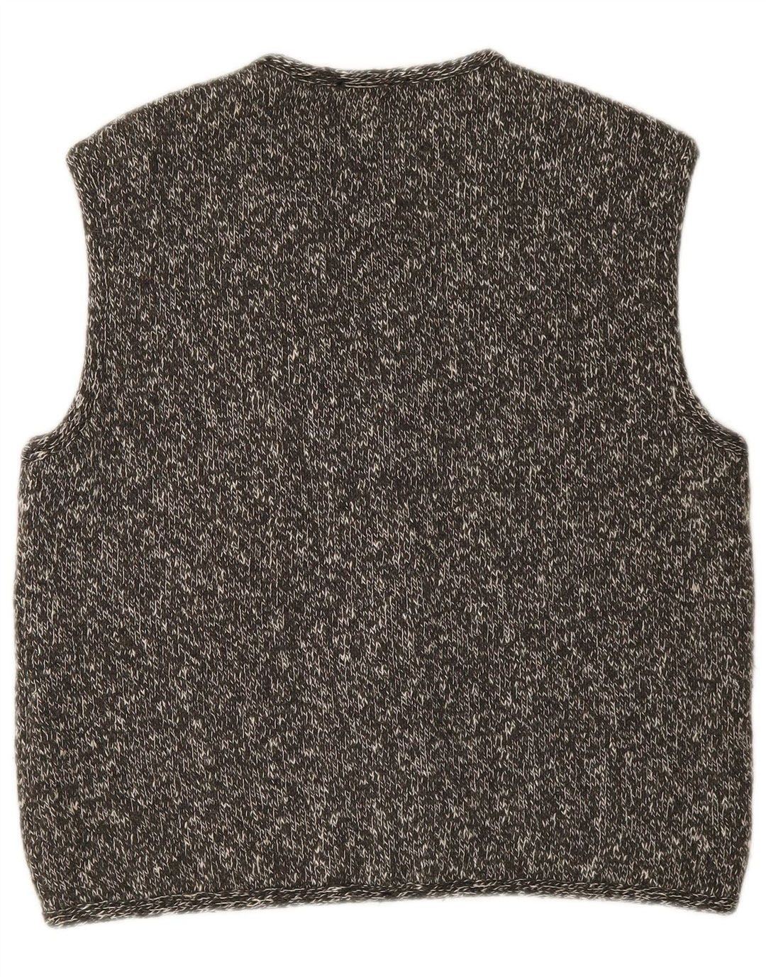 Gilet lavorato a maglia da donna vintage UK 16 grande lana screziata grigia