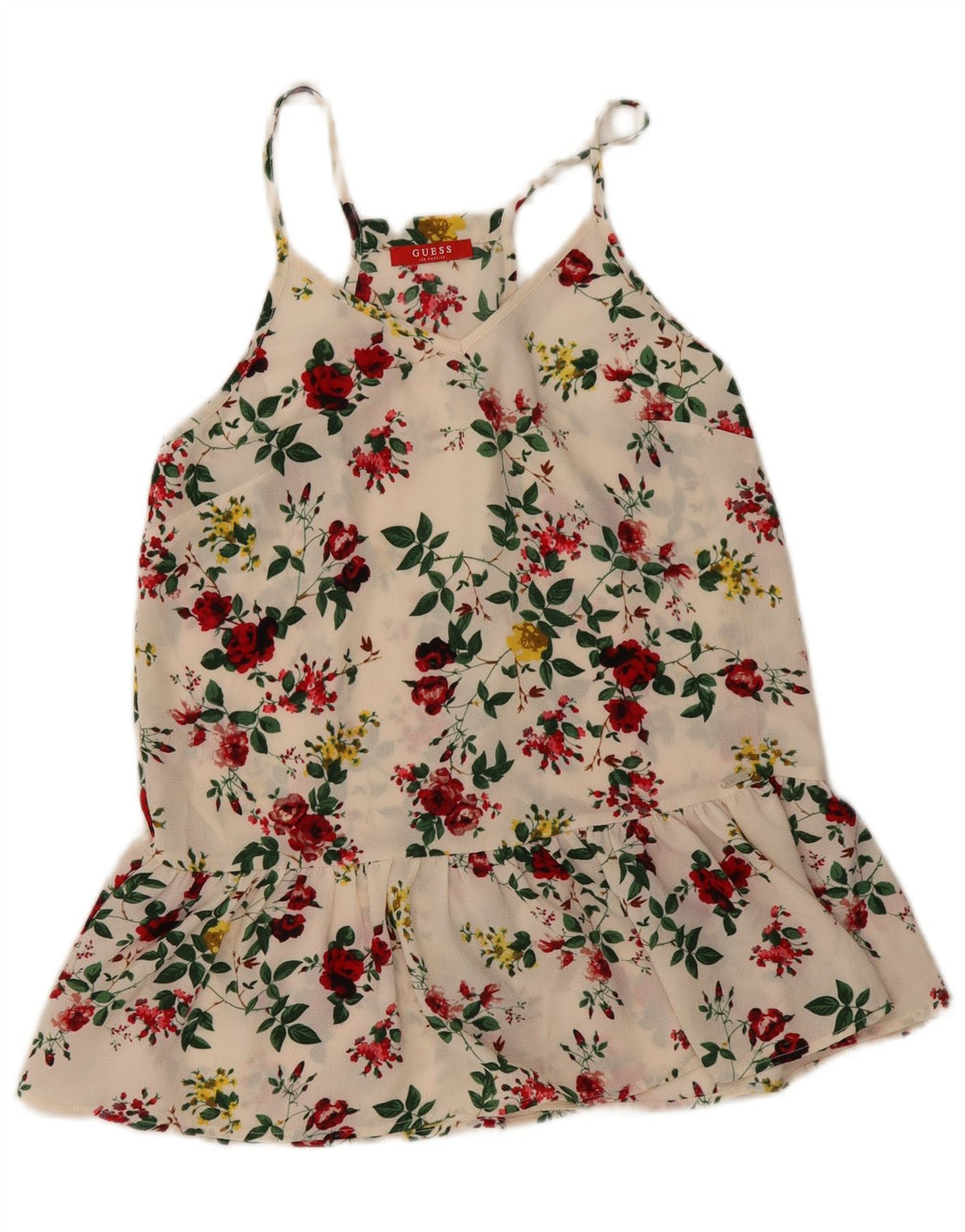 Guess prendisole da donna UK 6 XS poliestere floreale bianco sporco