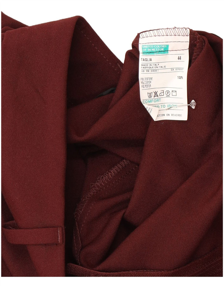 Gonna longuette da donna Benetton IT 44 media W28 poliestere bordeaux