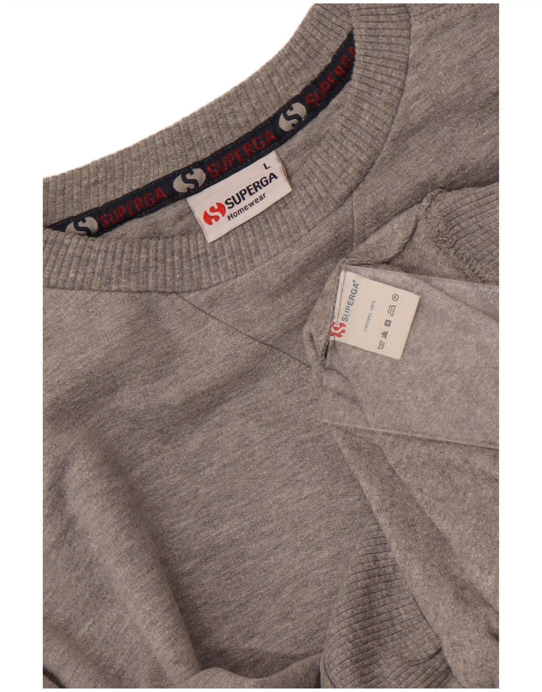 Felpa da uomo Superga Maglione grande in cotone chiazzato grigio
