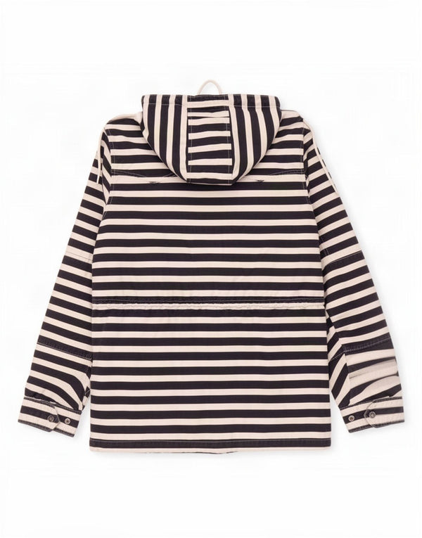 Giacca antipioggia con cappuccio da donna Levi's UK 16 grande cotone blu navy