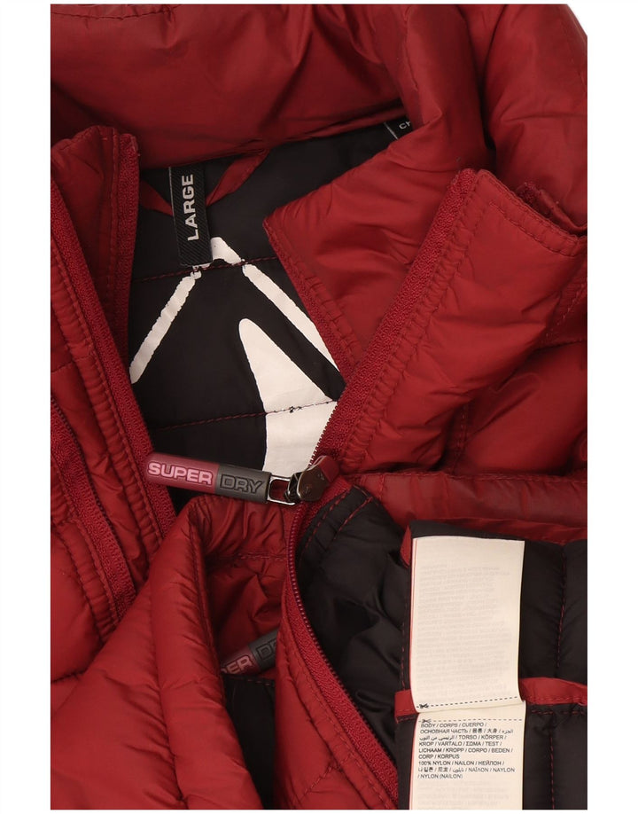 Giacca imbottita da uomo Superdry UK 40 Large Bordeaux Nylon