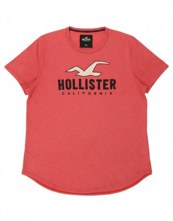 T-shirt grafica da uomo Hollister Top 2XL cotone rosa