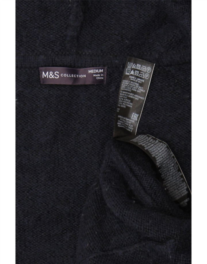 Maglione cardigan con cappuccio da donna Marks & Spencer UK 14 medio blu navy