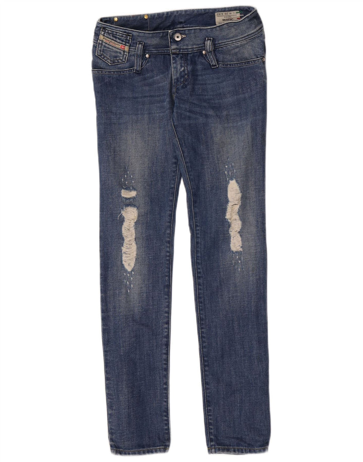 Jeans slim da donna Diesel Matic effetto consumato W26 L32 cotone blu