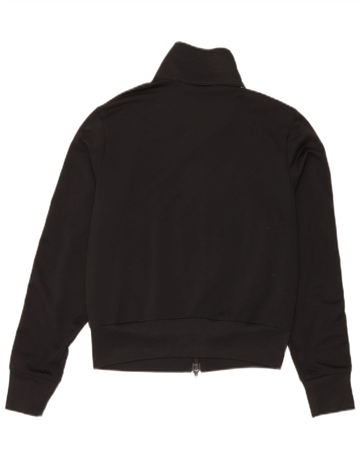 Giacca da ginnastica corta da donna Adidas UK 12 poliestere nero medio