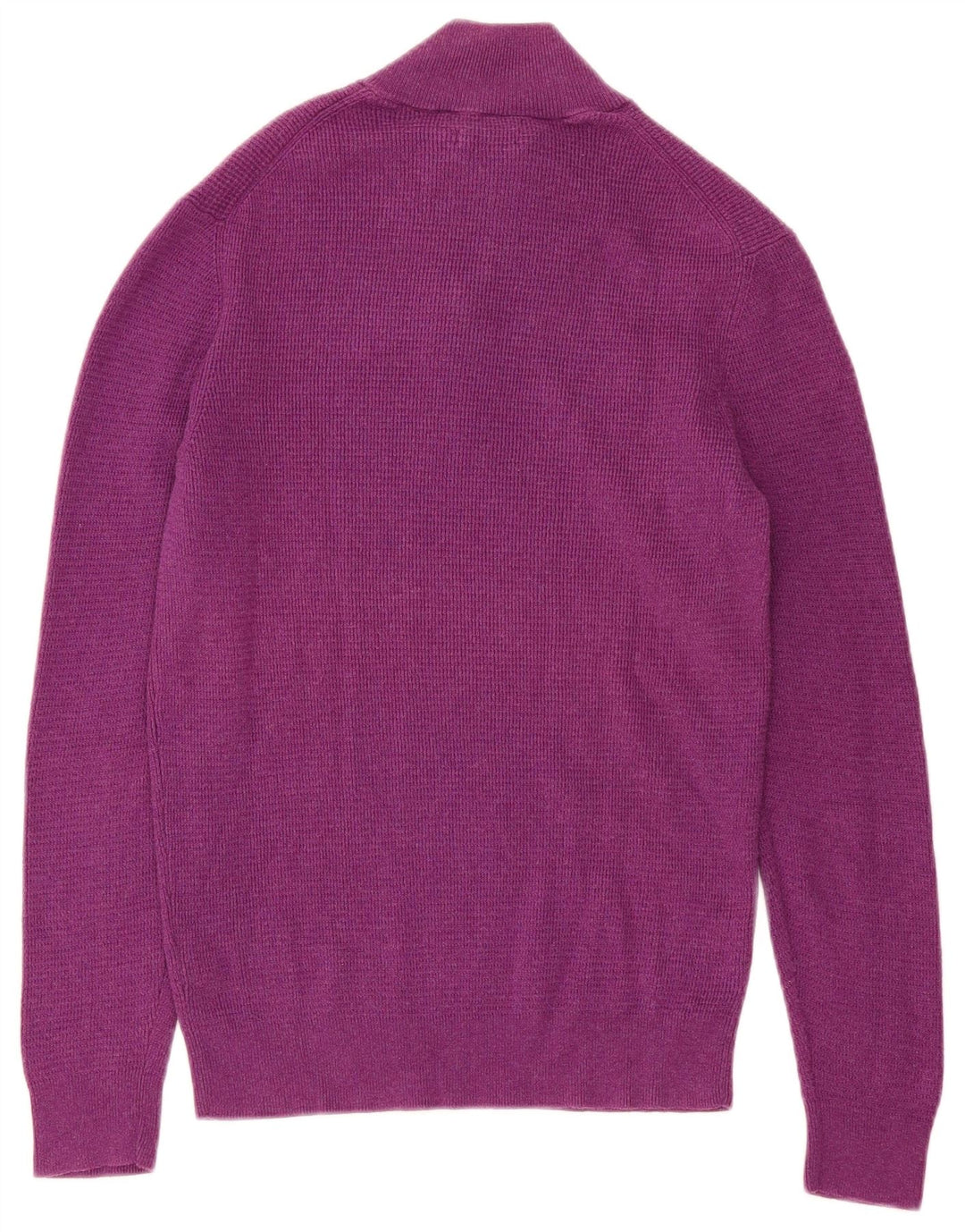 Massimo Dutti Maglione da uomo con zip e collo in cotone viola medio