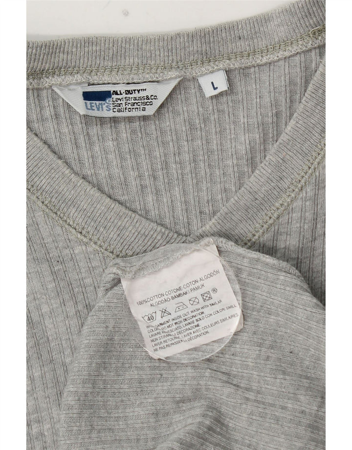 LEVI'S Top da uomo a manica lunga grande in cotone grigio