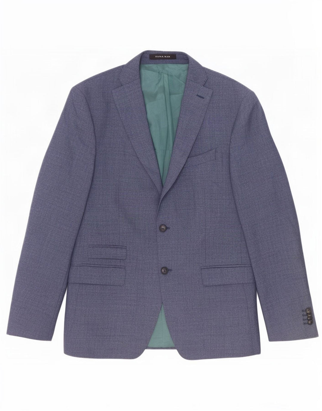 Giacca blazer da uomo a 2 bottoni Zara EU 52 grande poliestere blu