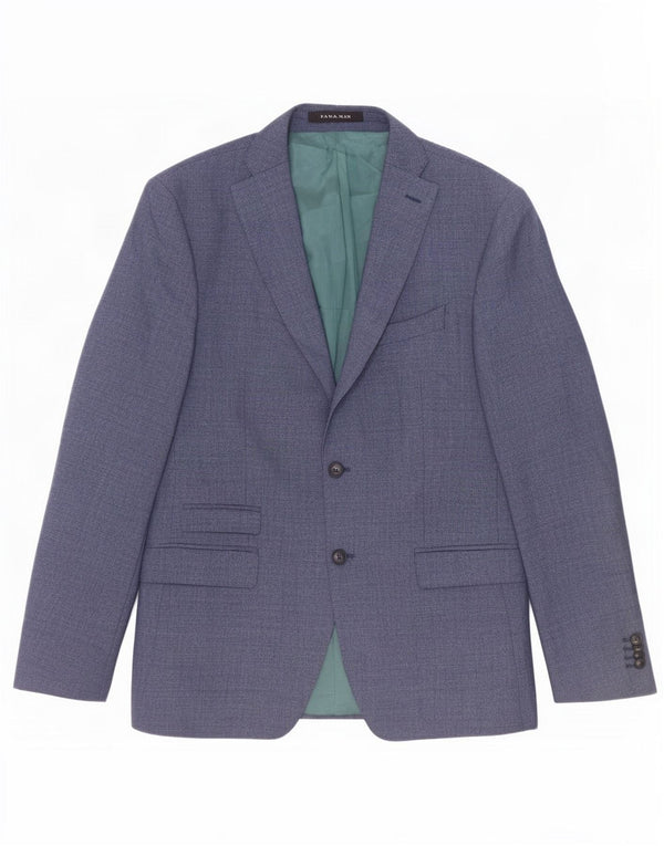Giacca blazer da uomo a 2 bottoni Zara EU 52 grande poliestere blu