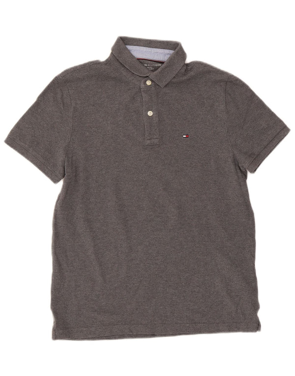 Polo da uomo vestibilità regolare Tommy Hilfiger piccola in cotone grigio