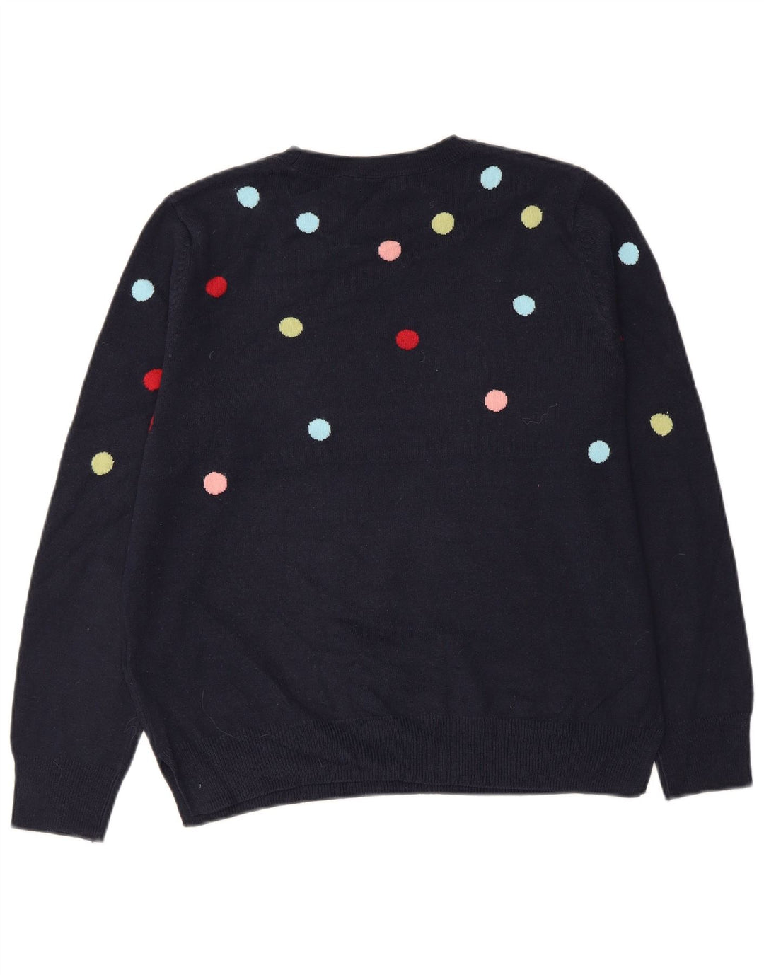 MARKS & SPENCER Maglione maglione girocollo da donna UK 14 Medio Blu navy