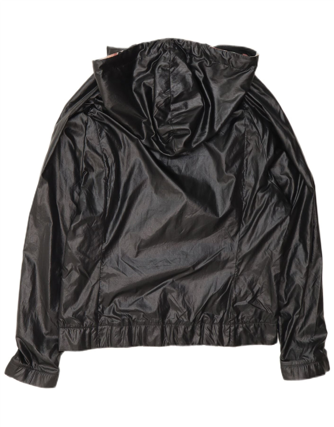 Giacca antipioggia oversize con cappuccio da donna Adidas UK 8 Small nera in poliammide
