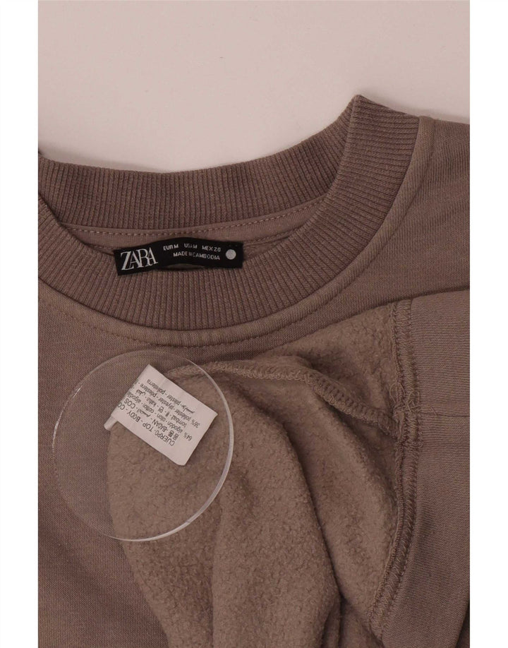 Felpa da donna Zara UK 14 Cotone grigio medio