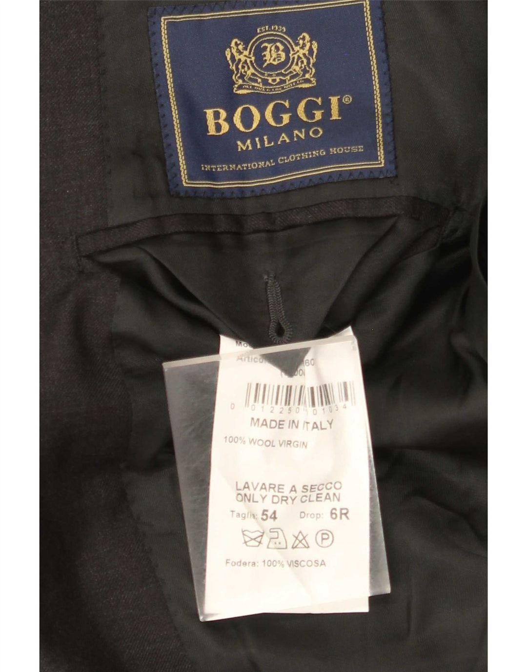 Giacca blazer a 3 bottoni da uomo Boggi Milano IT 54 2XL Lana grigia