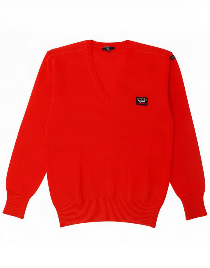 Paul & Shark Maglione da uomo con scollo a V piccolo rosso lana
