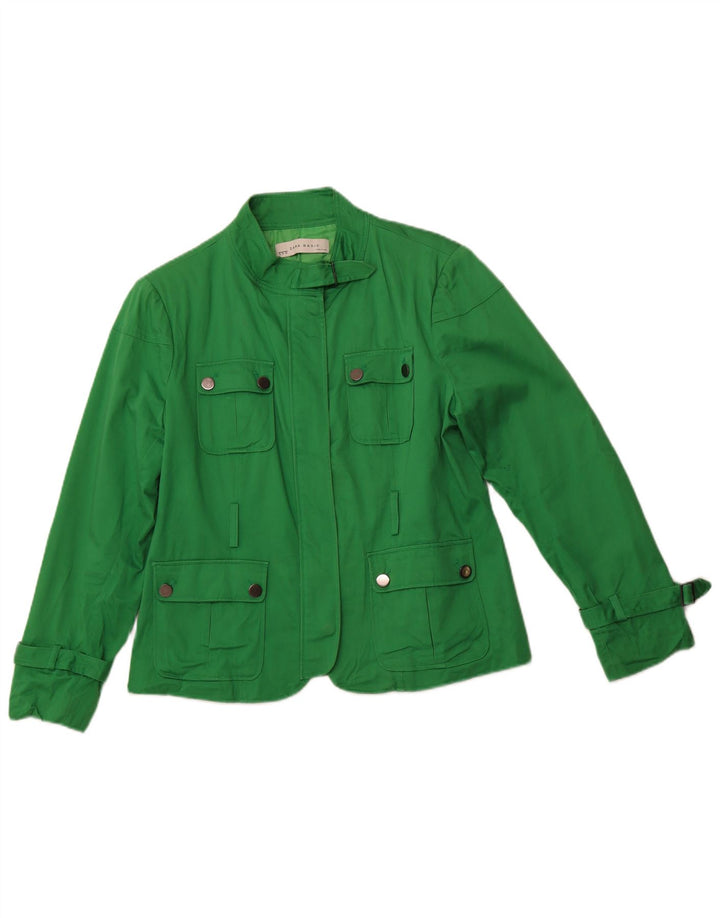 Giacca utilitaria da donna ZARA UK 18 XL cotone verde