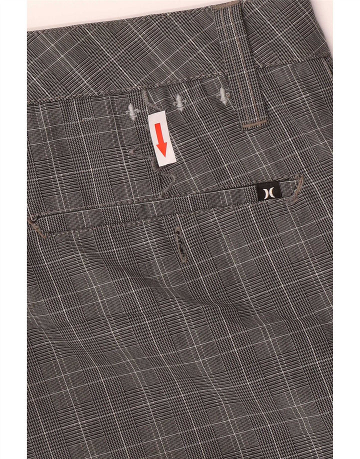 Pantaloncini cargo Hurley da uomo medi W30 in poliestere a quadri grigi
