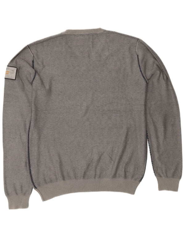 Maglione da uomo con scollo a V Aeronautica Militare XL in cotone grigio