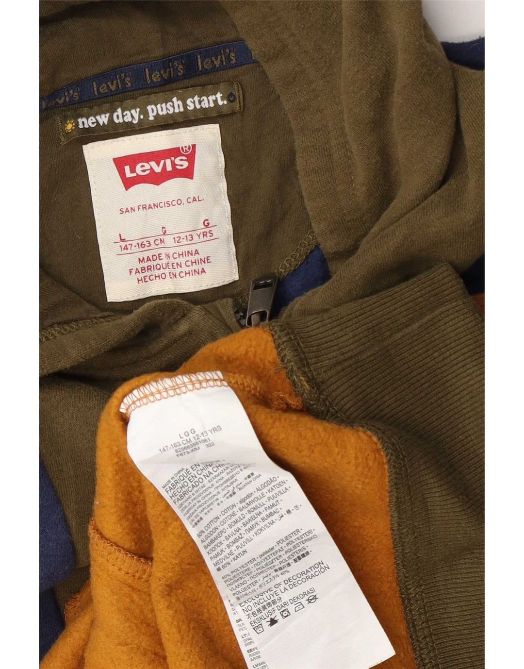 Maglione con cappuccio grafico per ragazzi Levi's 12-13 anni grande multicolore