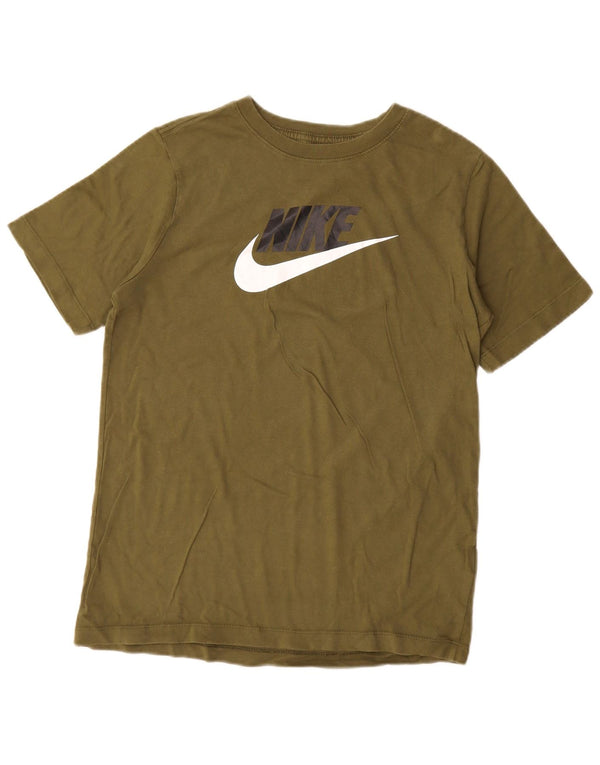 T-shirt grafica da ragazzo Nike Top 13-14 anni XL cotone kaki