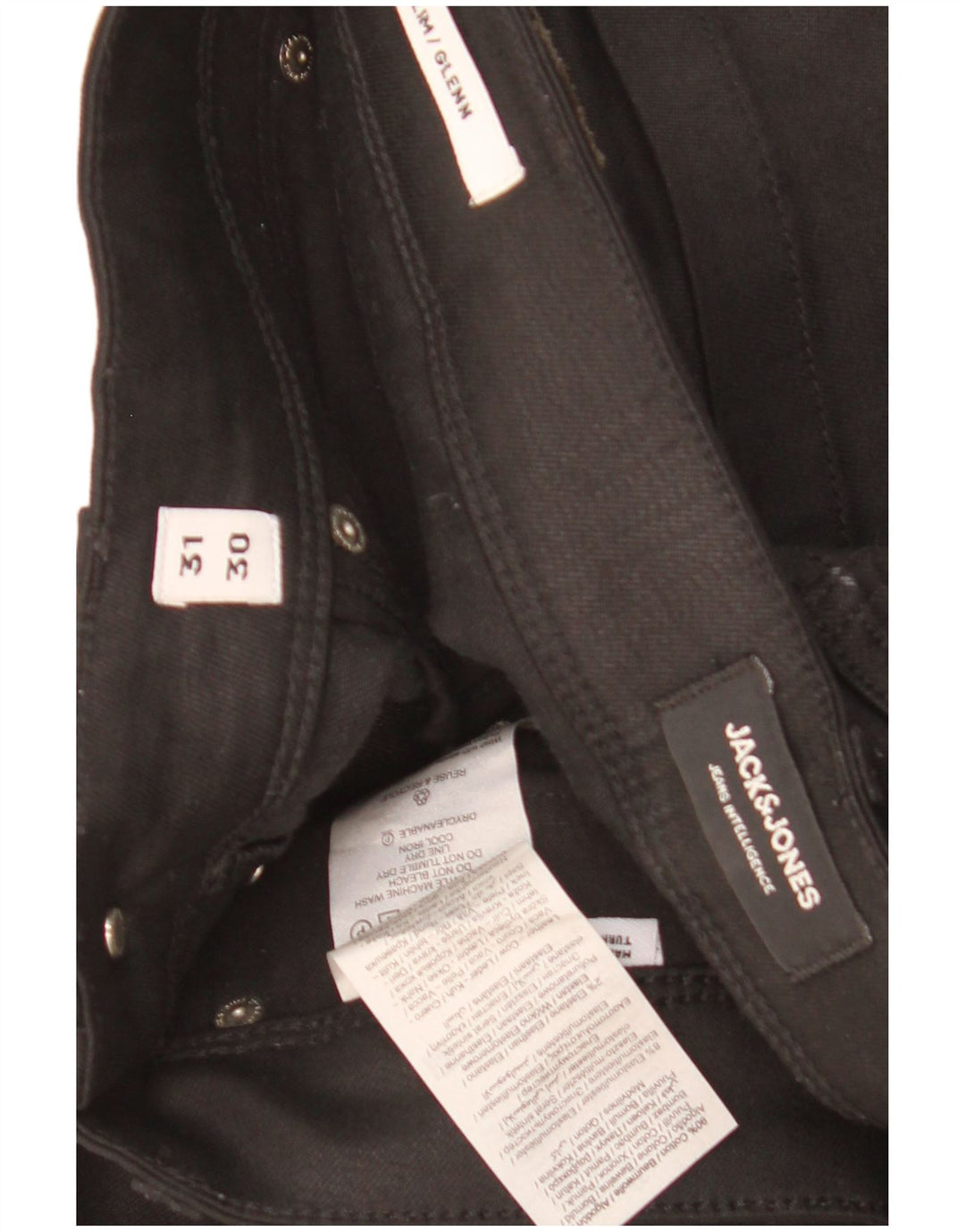 Jack & Jones Uomo GLENN Slim Jeans W31 L30 Cotone Nero