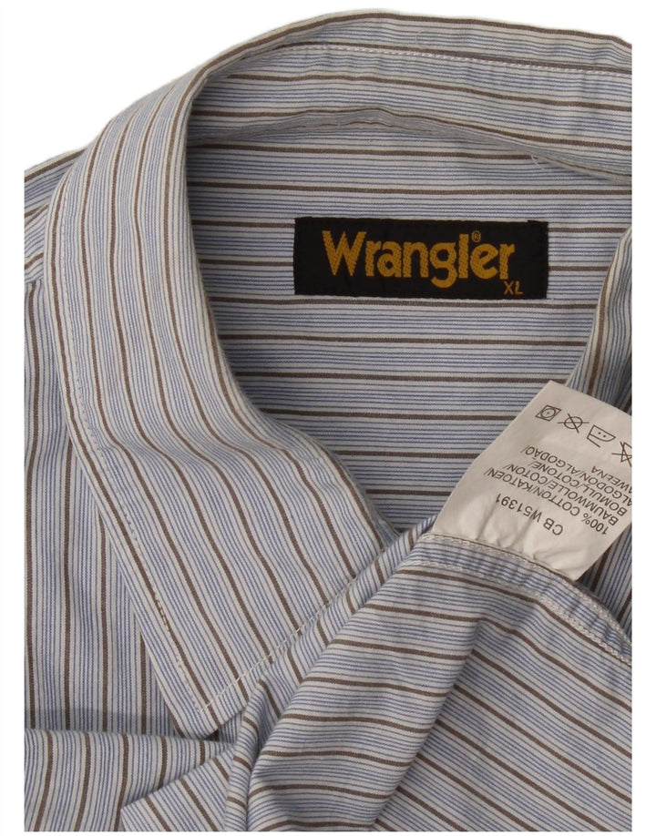 Camicia da uomo Wrangler XL in cotone gessato blu