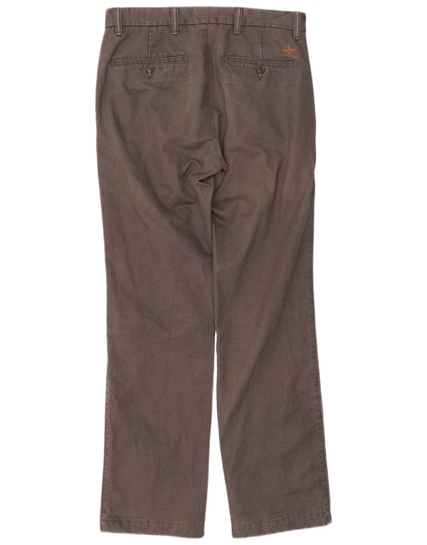 Dockers Mens Straight Chino Trousers W31 L32 Grey Cotton