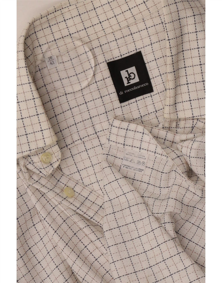 Camicia da uomo ROCCOBAROCCO Taglia 41 16 Cotone a quadri bianchi grandi