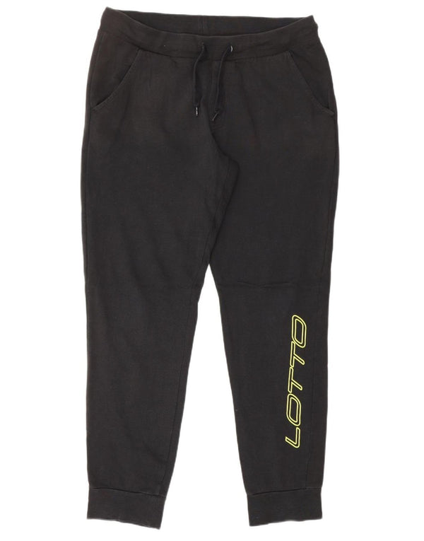 Pantaloni da tuta con grafica da uomo LOTTO Joggers UK 40/42 Large in cotone nero