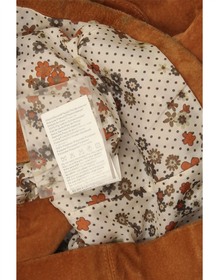 Giacca in pelle scamosciata da donna Vero Moda UK 10 piccola in pelle marrone