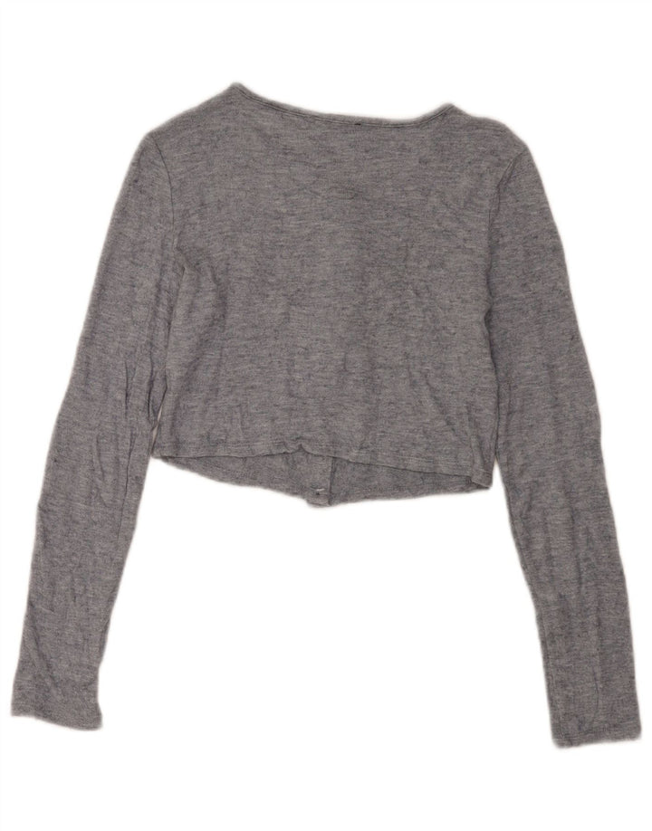 Top cardigan corto Zara da donna UK 10 piccolo grigio