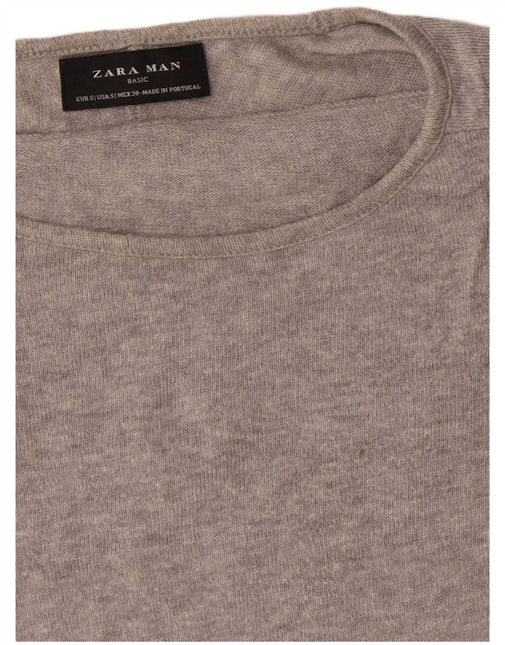 Maglione Zara da uomo con scollo a barca piccolo grigio screziato