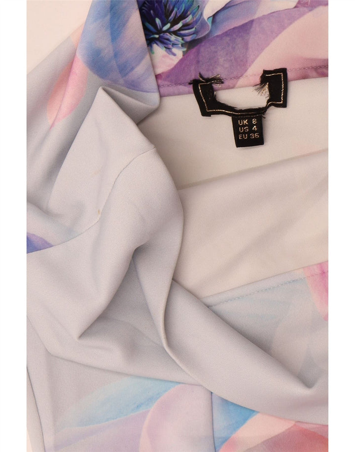 Abito da donna con spalle scoperte Lipsy UK 8 Piccolo poliestere floreale blu