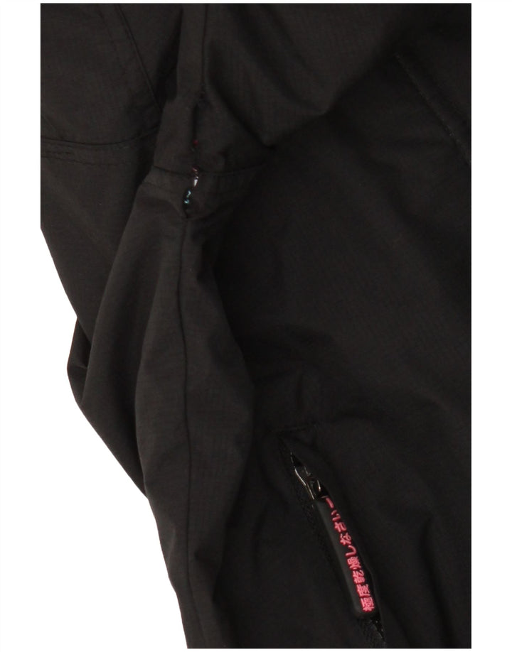 Giacca a vento con cappuccio da donna Superdry UK 16 grande nylon nero