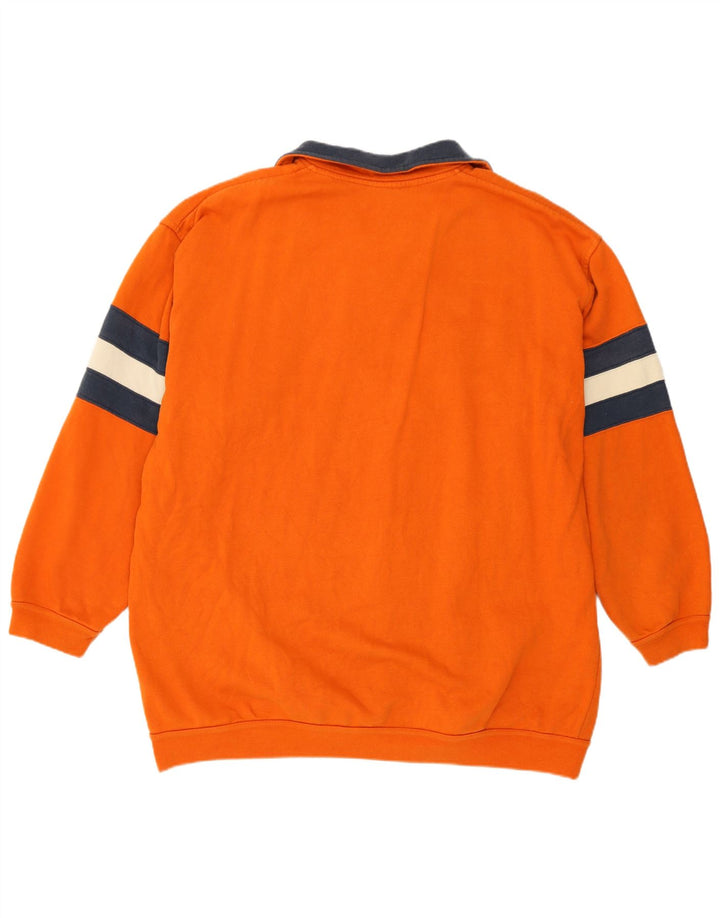 Felpa Champion da uomo con grafica con zip e collo, grande, color block arancione