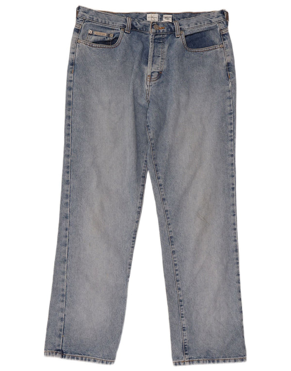 Jeans dritti da donna Calvin Klein US 13 XL W34 L30 Cotone blu