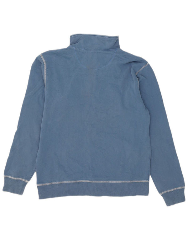 Felpa da donna con collo con zip Champion, maglione UK 14, cotone blu medio