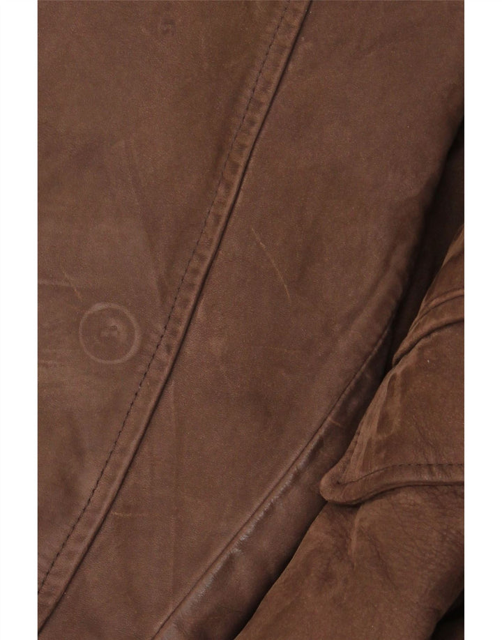 Giacca in pelle vintage da uomo UK 42 XL in pelle marrone