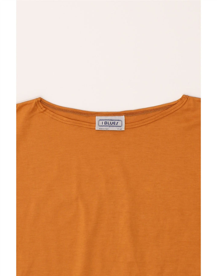 I BLUES Womens T-Shirt Top IT 42 Medium Orange Cotton Vintage i Blues and Second-Hand i Blues from Messina Hembry 