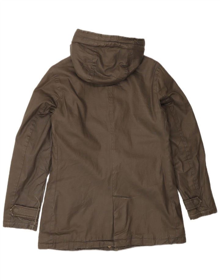 CHAMPION Giacca Parka Sherpa da donna con cappuccio UK 6 XS Cotone kaki