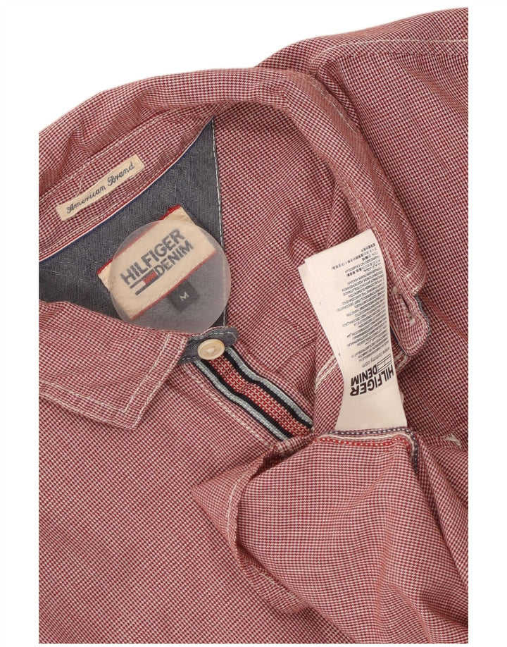 Camicia da uomo Tommy Hilfiger in cotone pied de poule rosso medio