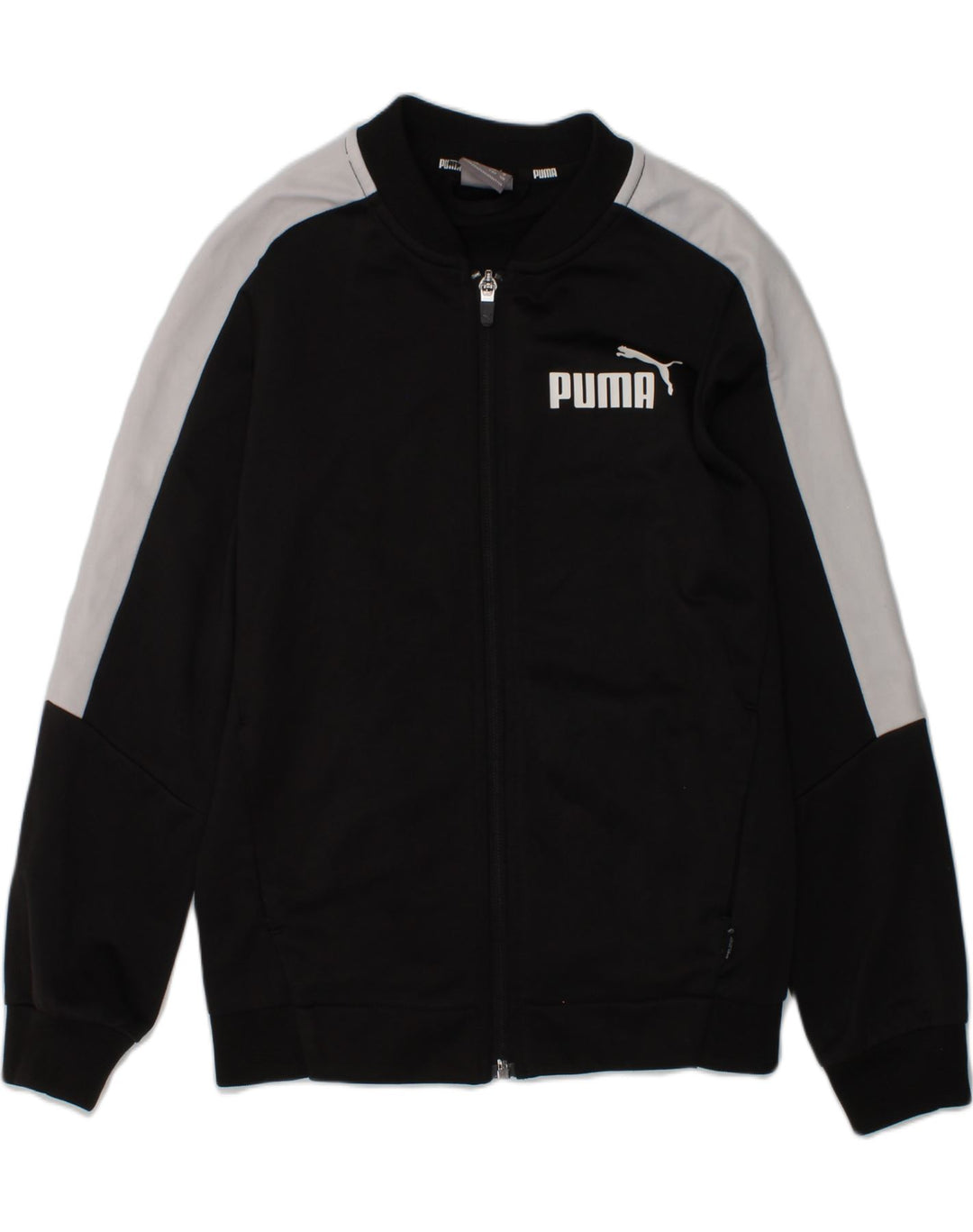 PUMA Boys Tracksuit Top Jacket 7-8 Years Black Polyester | Vintage Puma | Thrift | Second-Hand Puma | Used Clothing | Messina Hembry 