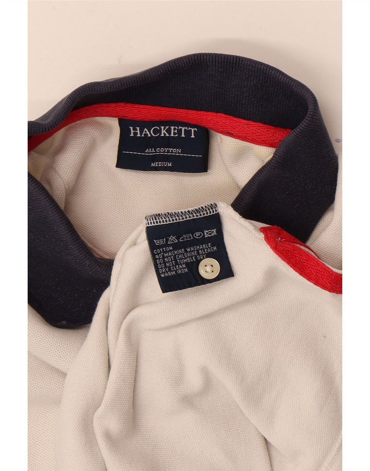 Polo da rugby da uomo Hackett in cotone color block bianco medio