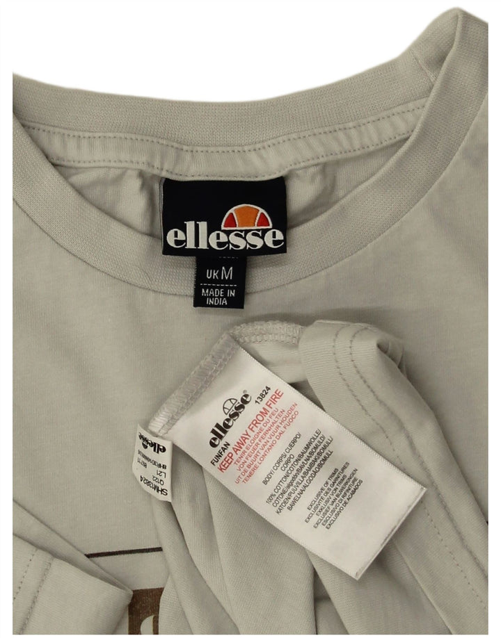 ELLESSE T-shirt grafica da uomo in cotone grigio medio