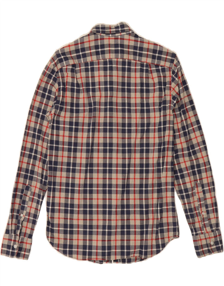 J. CREW Mens Mercantile Slim Shirt Small Navy Blue Check Cotton Vintage J. Crew and Second-Hand J. Crew from Messina Hembry 