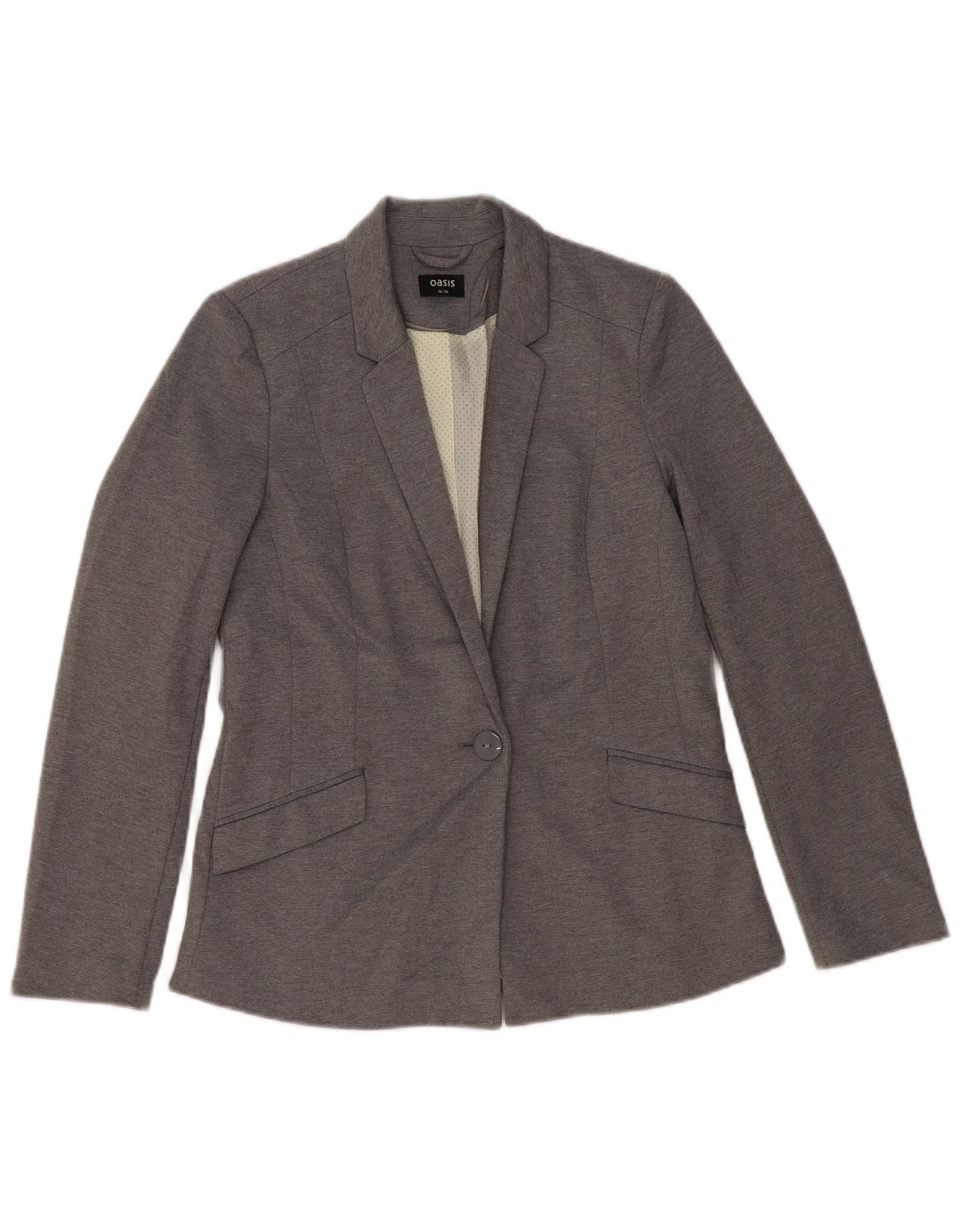 Giacca blazer da donna a 1 bottone OASIS UK 10 piccola poliestere grigio