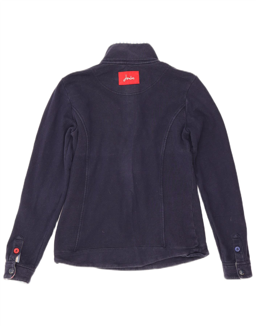 Joules Felpa da Donna con Collo a Bottone Maglione UK 8 Piccolo Cotone Blu Navy